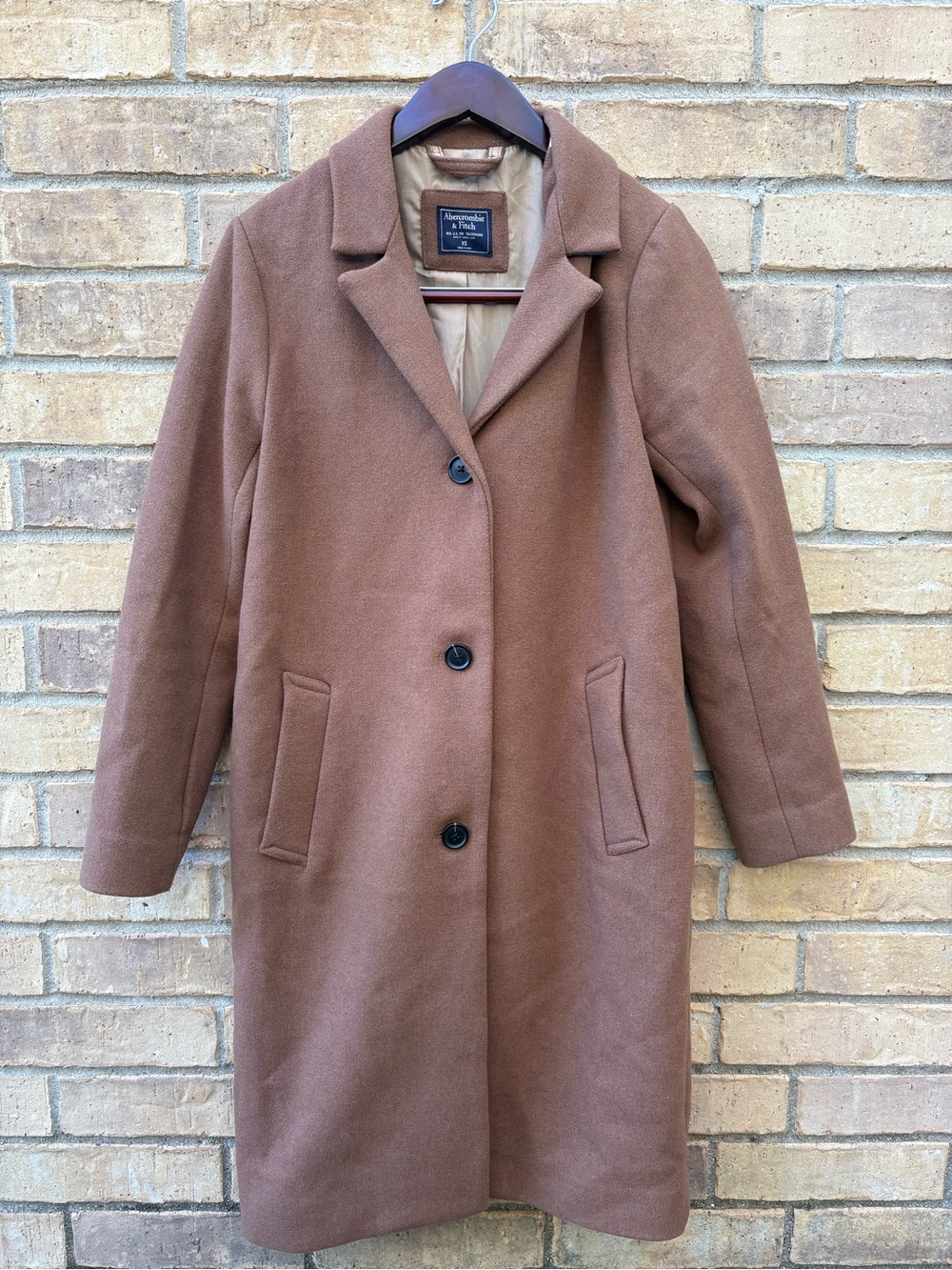Abercrombie & Fitch Women's Camel Long Coat